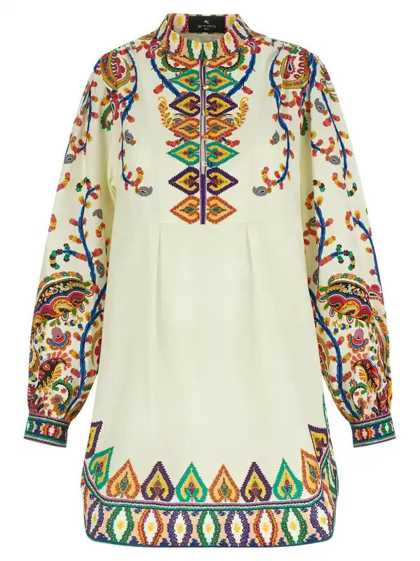 Printed Poplin Dress Dresses Multicolor - Etro