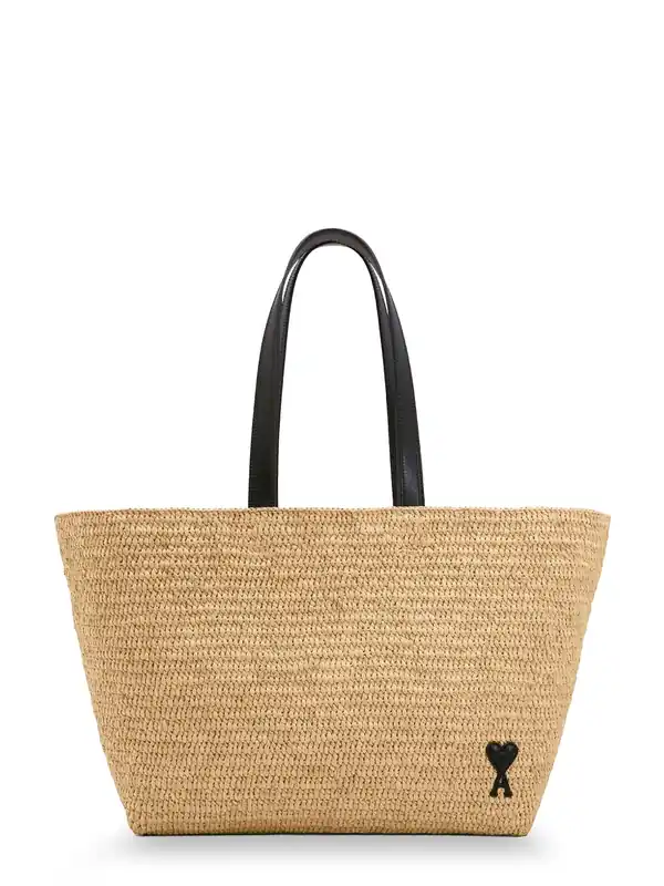 Ami De Coeur Raffia Shoulder Bag - Ami Paris