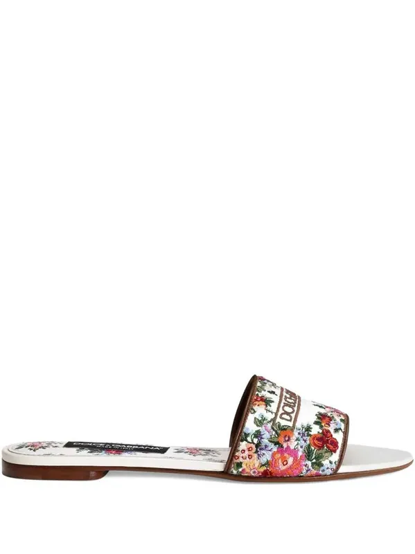 Sandals With Floral Detail - Dolce & Gabbana
