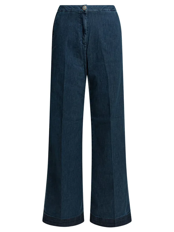 Flaire Smocking Jeans Blue - Shaft Jeans