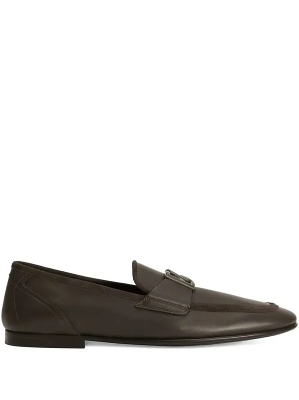 Loafers With Logo Plaque - Dolce & Gabbana
