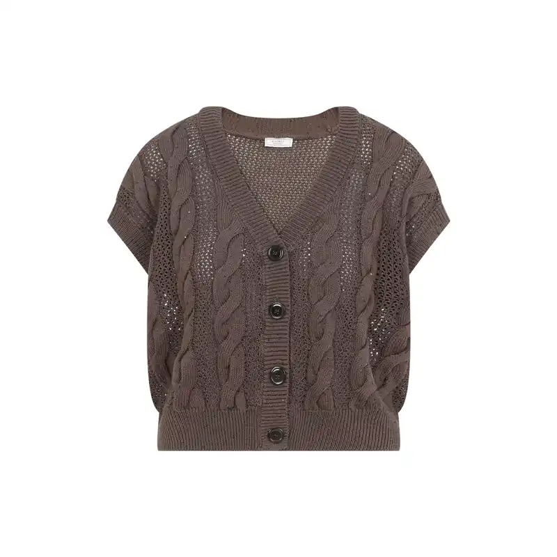 V Neck Brown - Peserico
