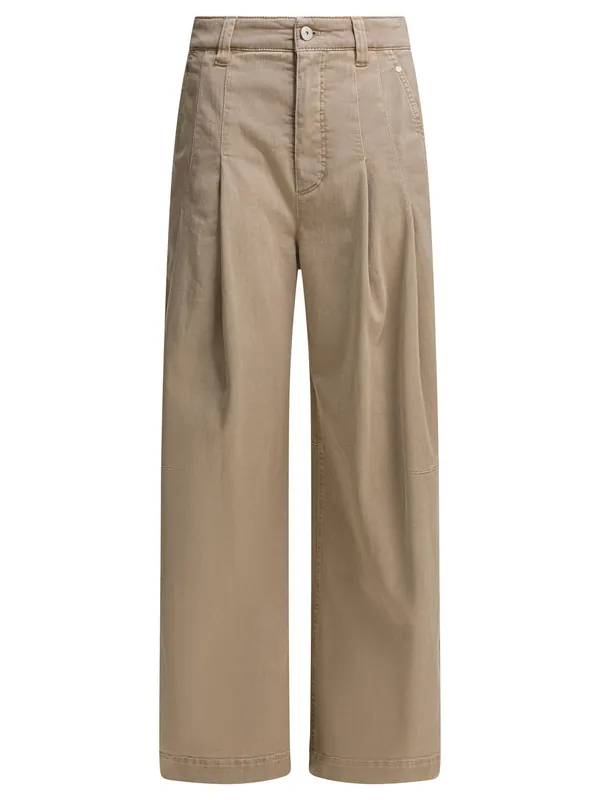 Wide Leg Jeans Beige - Brunello Cucinelli