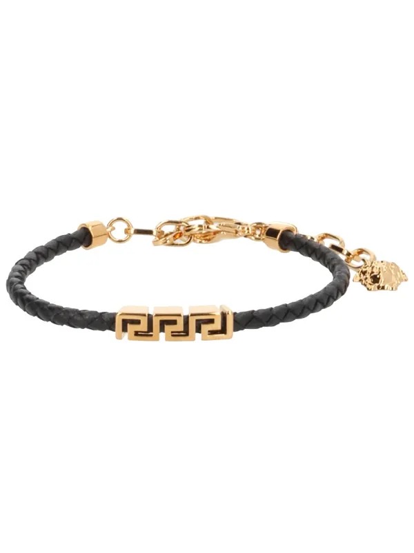 Leather Bracelet With "Greek" - Versace
