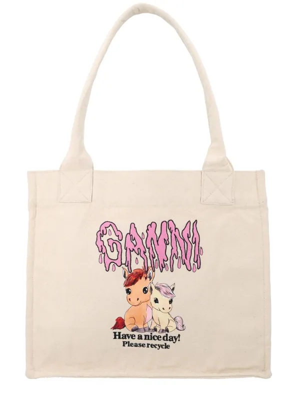 Tote Bag With Print - Ganni