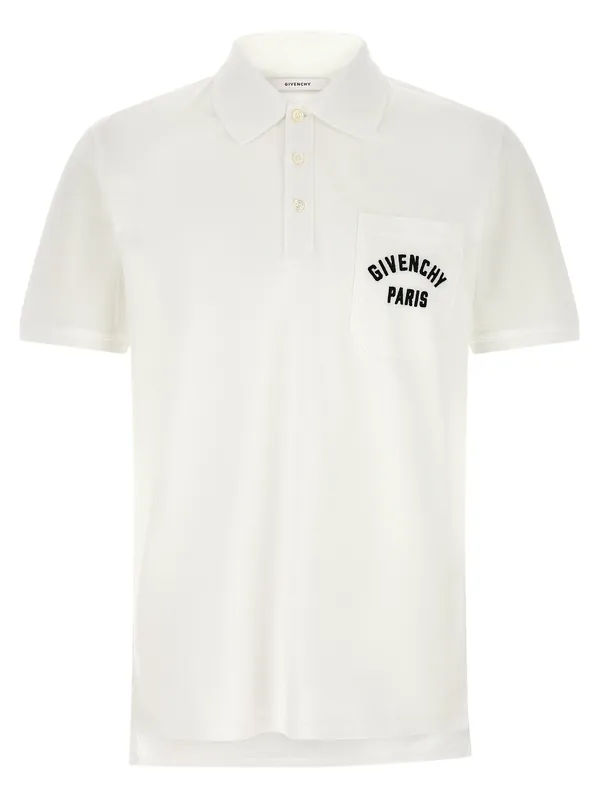 Pocket Embroidery Shirt Polo White - Givenchy