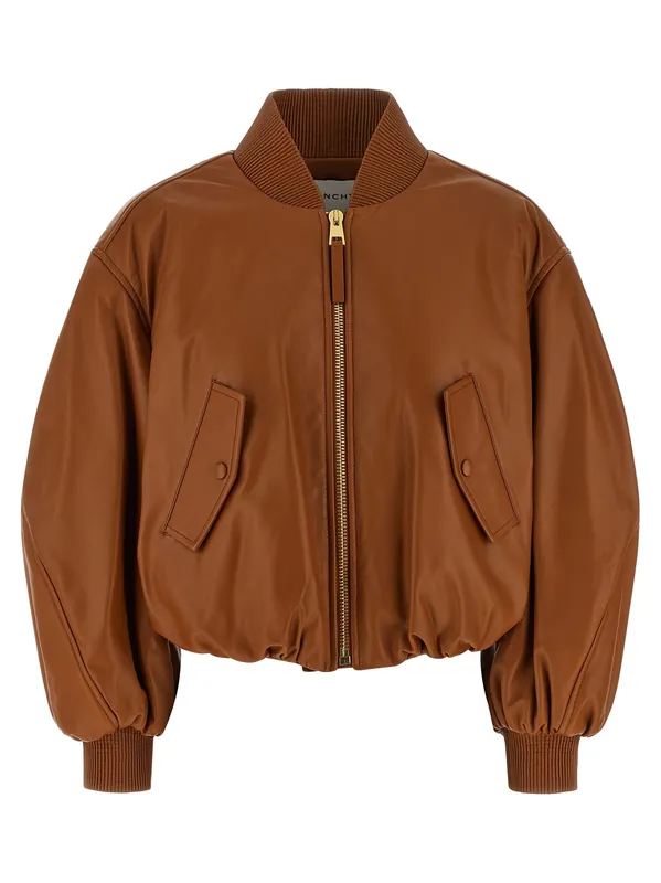 Cropped Bomber Jacket Puffer Jackets Brown - Givenchy