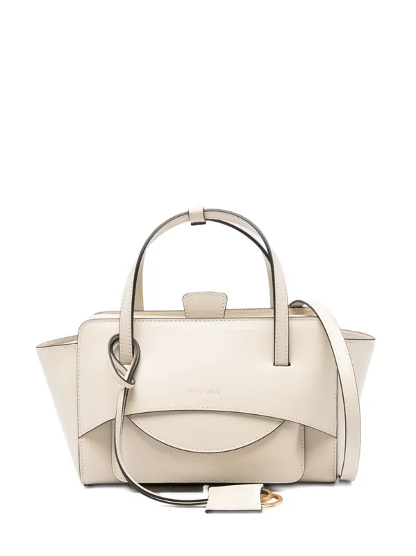 Flap Small Leather Tote Bag - Hidesins