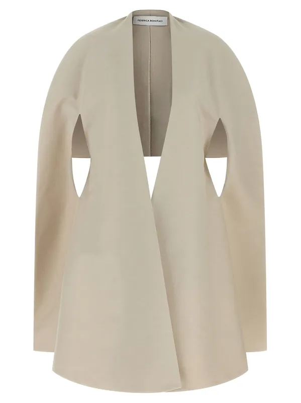 Asymmetrical Cape Capes Gray - Federica Bonifaci