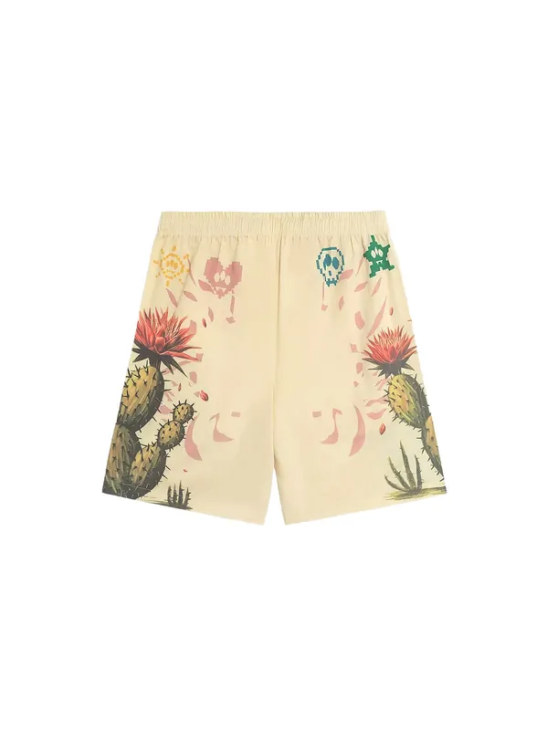 Cotton Bermuda Shorts With Cactus Print - Barrow