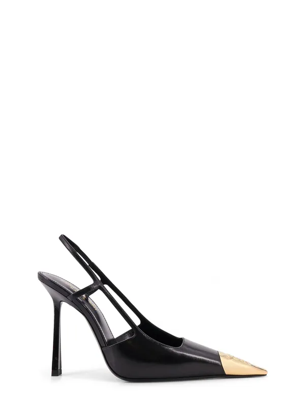 Jeanne Leather Pumps With Metal Toe - Saint Laurent