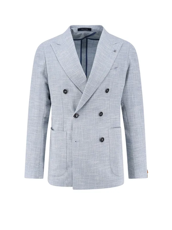 Double-Breasted Virgin Wool, Silk And Cotton Blazer