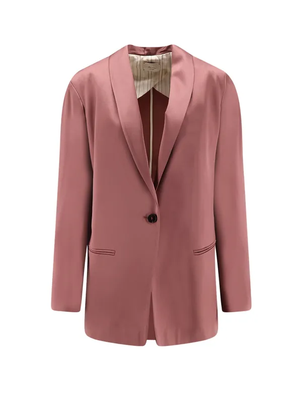 Single-Breasted Satin Blazer