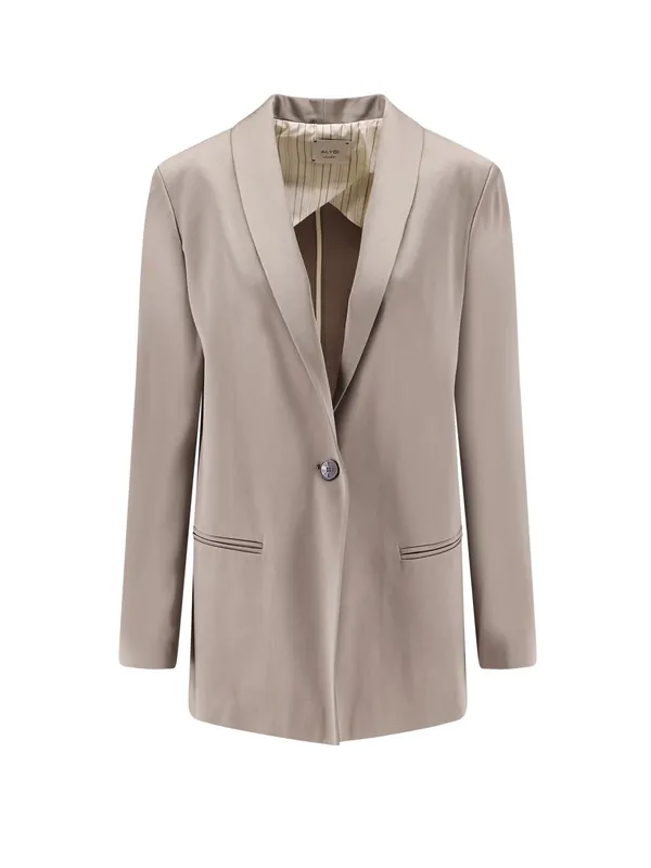 Single-Breasted Satin Blazer