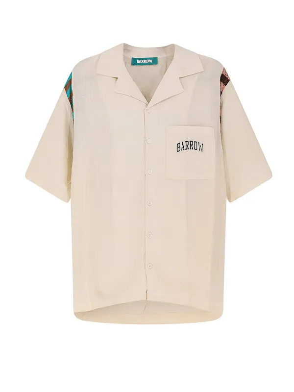 Viscose Shirt With Front Logo Print - Barrow