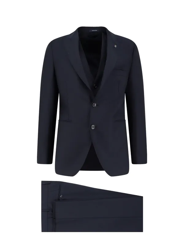 Virgin Wool Suit With Vest - Tagliatore