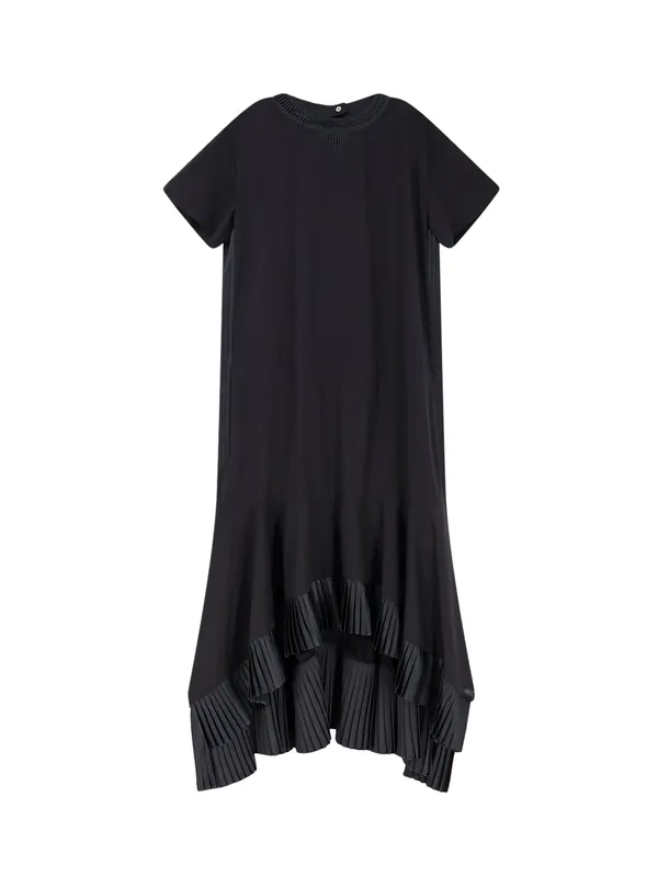 Cotton Dress With Pleated Details - Sacai