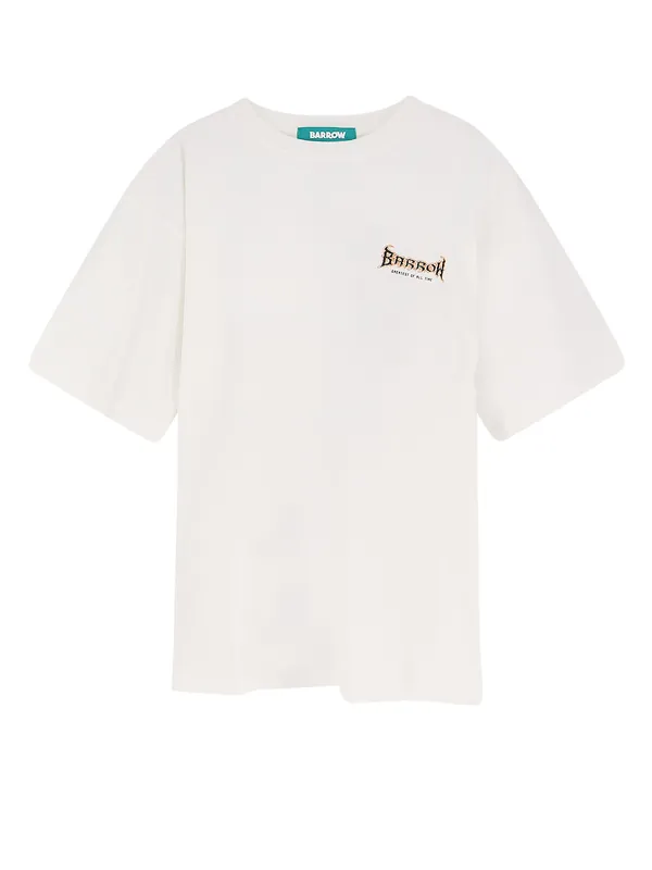 Cotton T-Shirt With Multicolored Logo On The Back