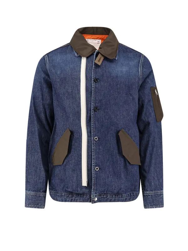 Denim Jacket With Nylon Inserts - Sacai