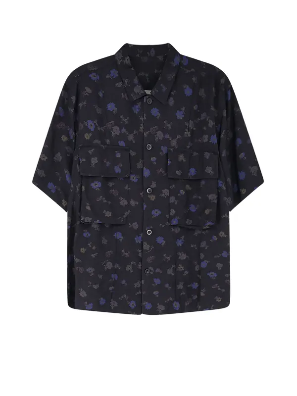 Cotton Blend Shirt With Floral Print - Sacai
