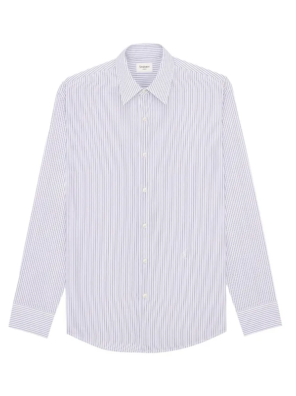 Striped Cotton Poplin Cassandre Shirt - Saint Laurent