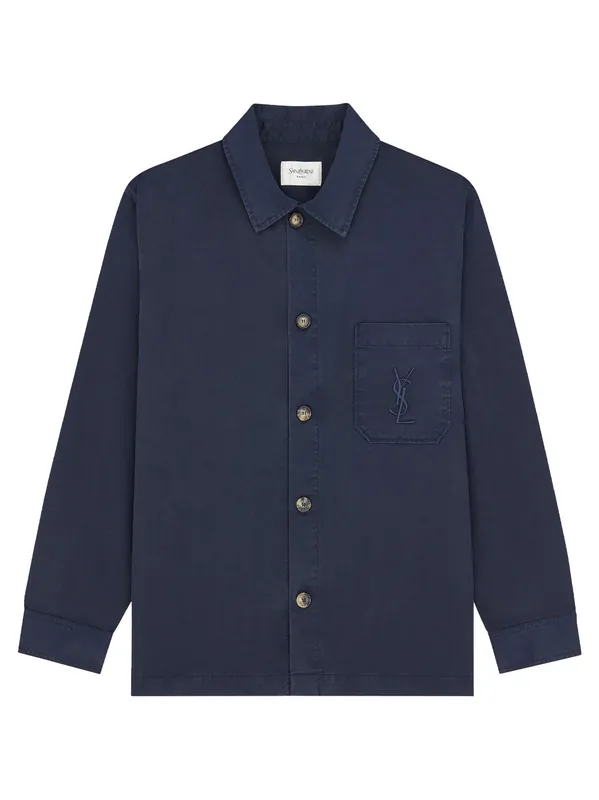 Cotton Linen Gabardine Cassandre Overshirt - Saint Laurent