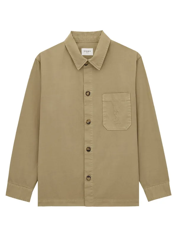 Cotton Linen Gabardine Cassandre Overshirt - Saint Laurent