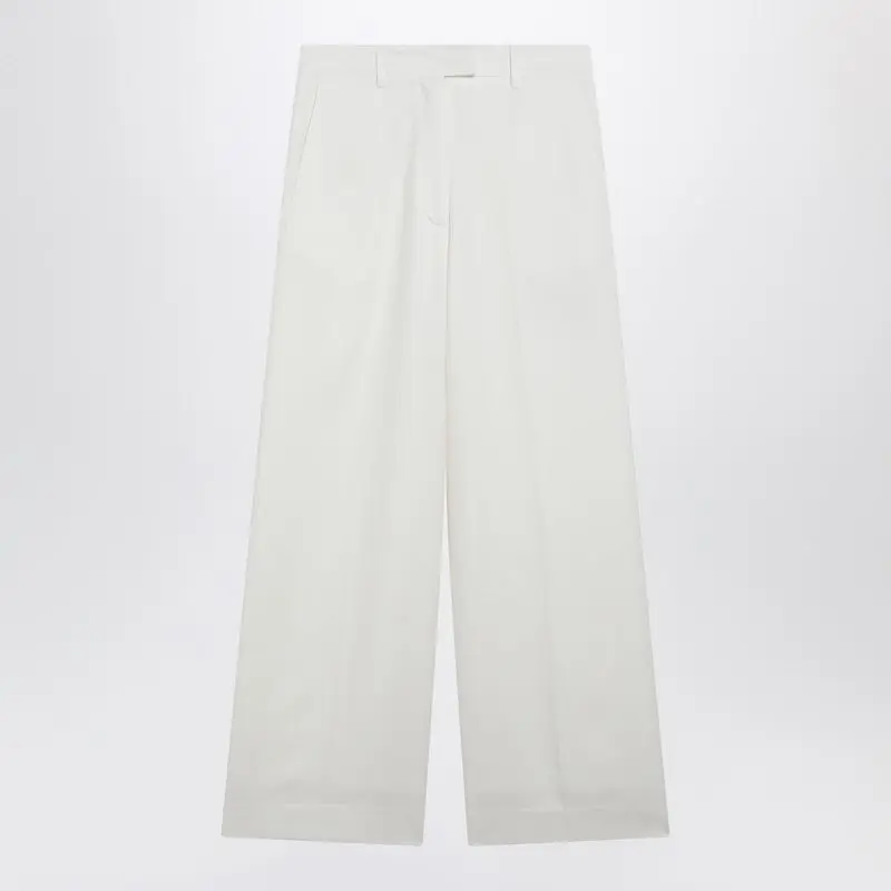 Brickell White Wool-Blend Trousers