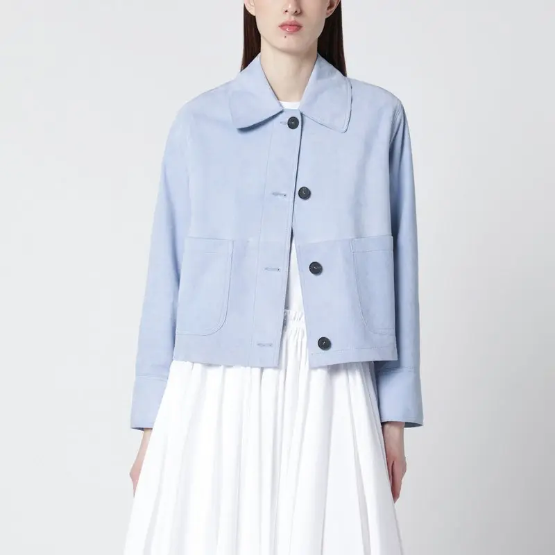 Light Blue Leather Jacket - Sword 6644