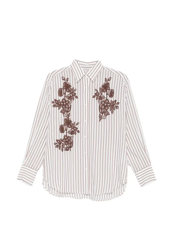 Embroidered Striped Shirt - Ermanno Firenze