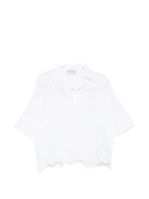 Embroidered Cotton Shirt - Ermanno Firenze