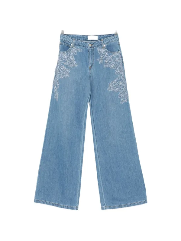 Embroidered Denim Jeans - Ermanno Firenze