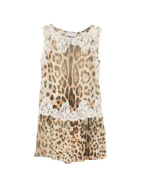 Leopard Print Mini Dress - Ermanno Firenze