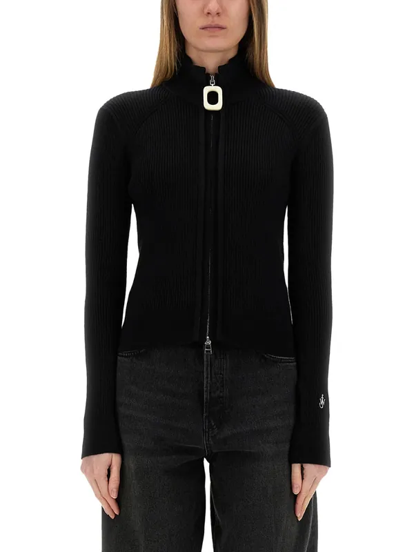 Fitted Cardigan With Zipper - JW Anderson