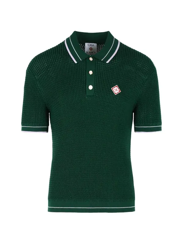 Polo Shirt With Buttons And Logo Appliqué - Casablanca