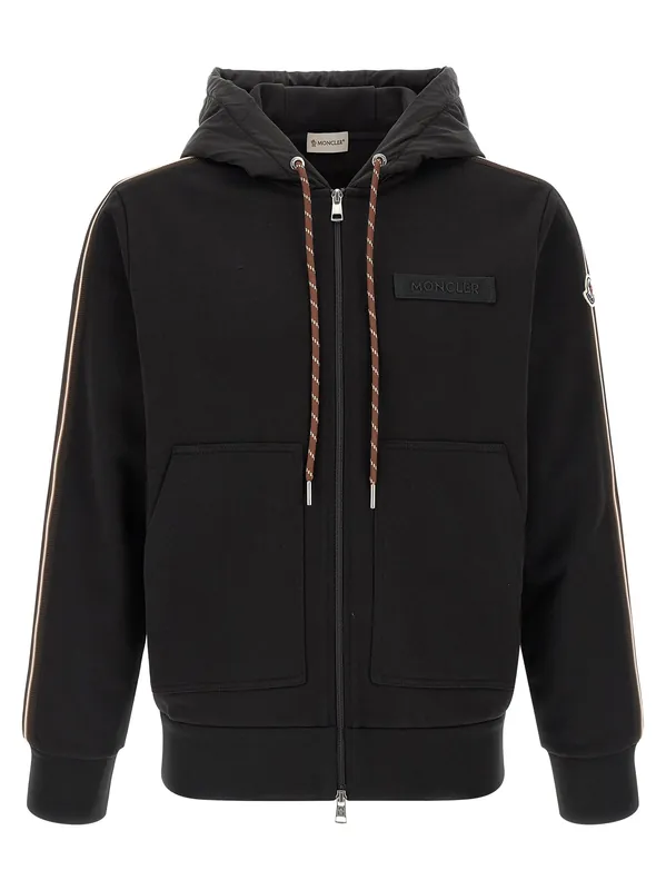 Cotton Hoodie Sweatshirt Black - Moncler