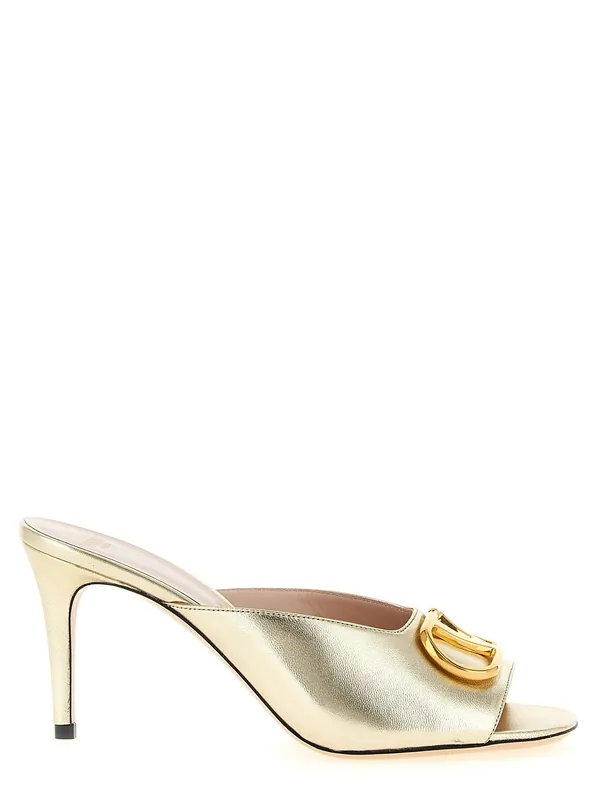 Valentino Garavani Vlogo Signature Sandals Gold