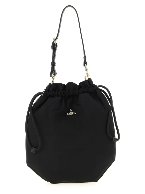 Drawstring Pouch Hand Bags Black - Vivienne Westwood