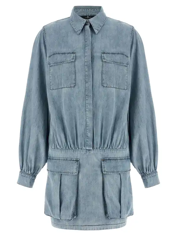 Utility Dresses Light Blue - 7 For all Mankind