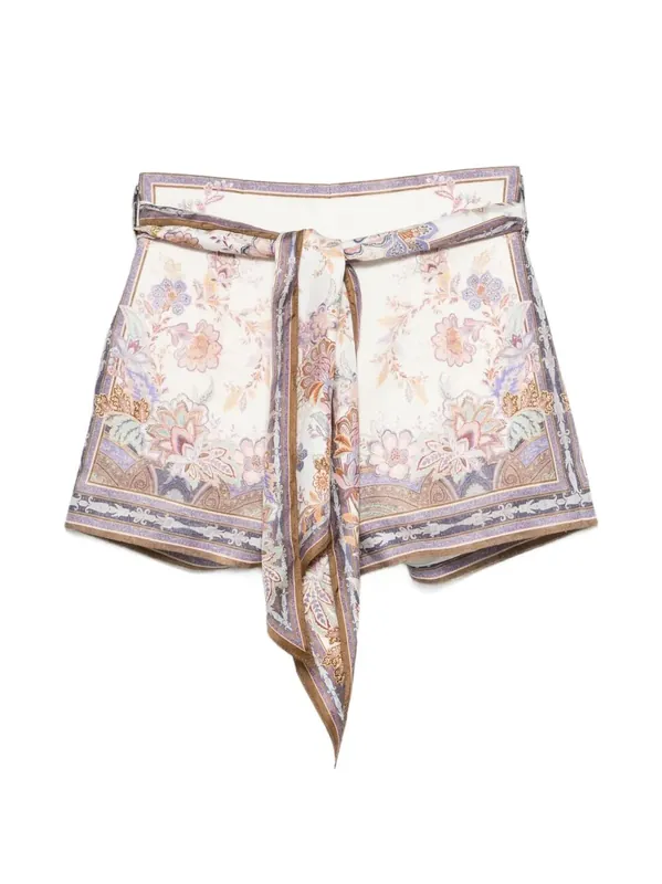 Luna Scarf Tie Shorts - Zimmermann