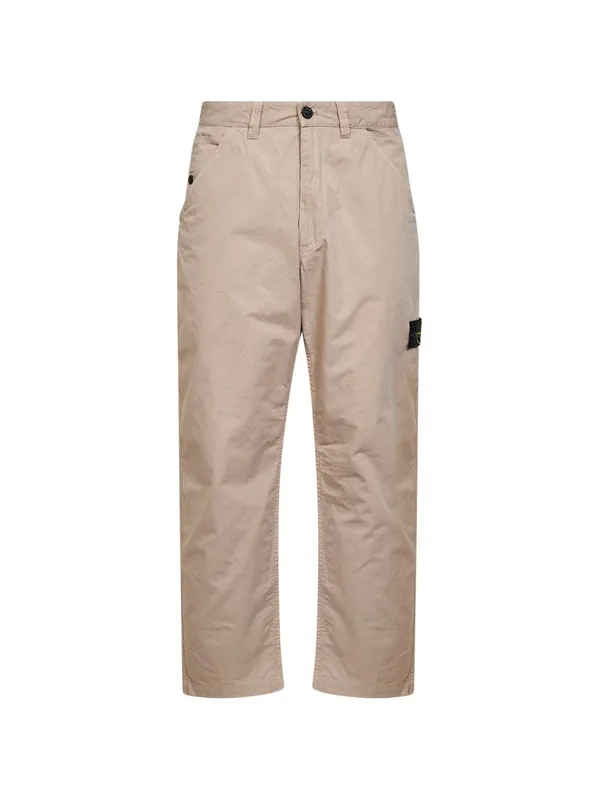 Logo Cotton Trousers - Stone Island