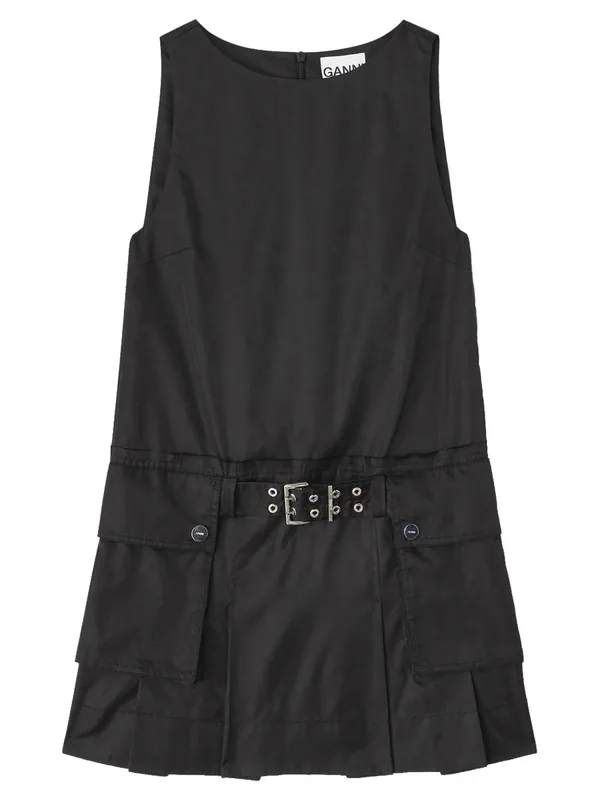 Mini Dress With Belt - Ganni