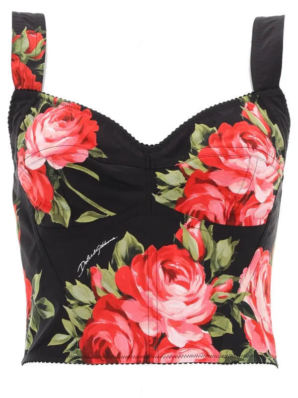 Floral Print Bustier Top - Dolce & Gabbana