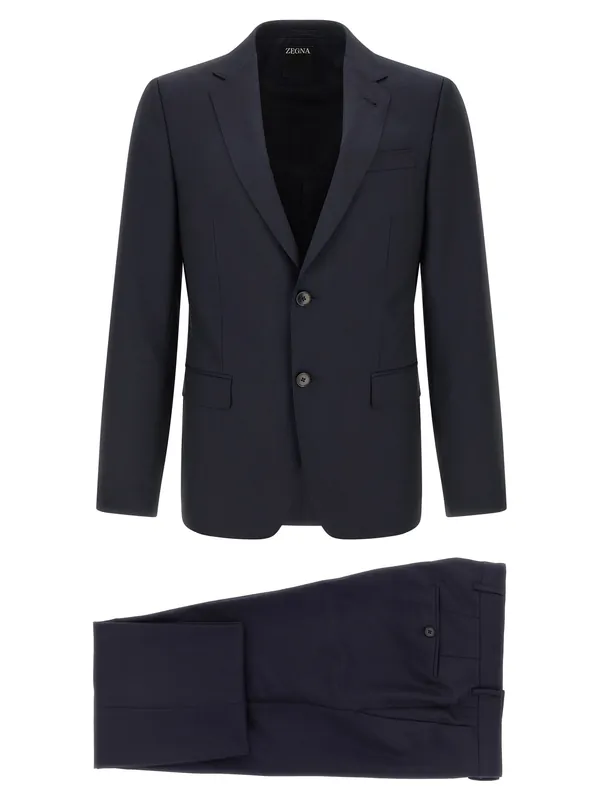 Mohair Wool Dress Suits Blue - Zegna