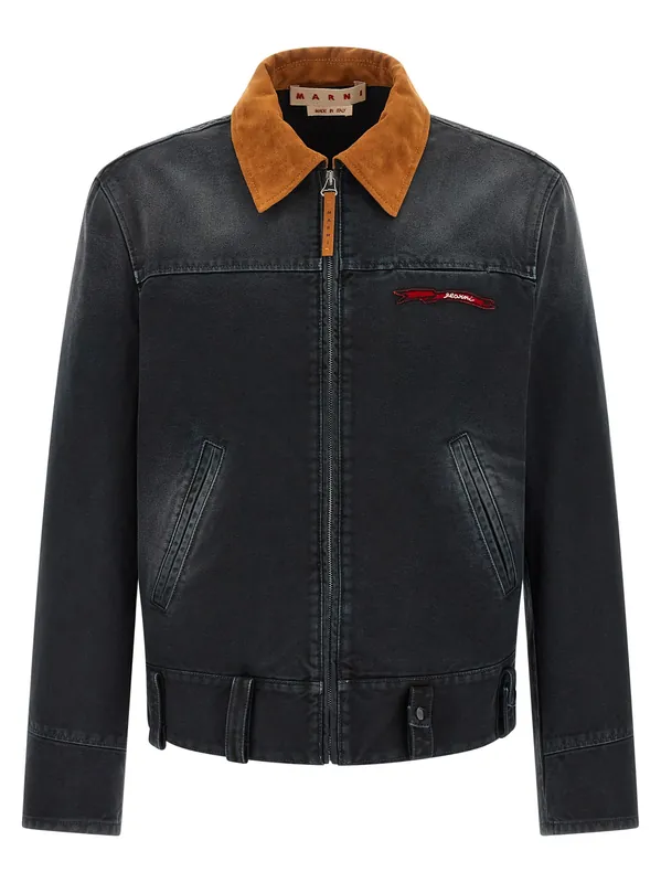 Canvas Jacket Puffer Jackets Gray - Marni