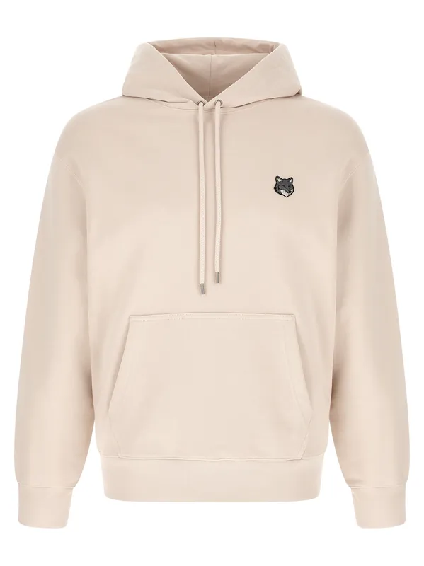 Fox Head Sweatshirt Beige - Maison Kitsuné