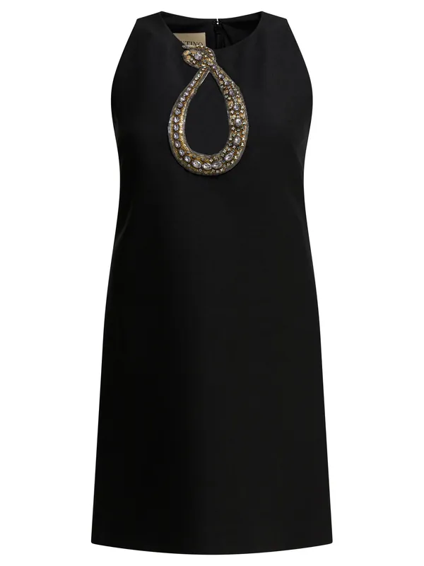 Short Flared Dress Dresses Black - Valentino Garavani