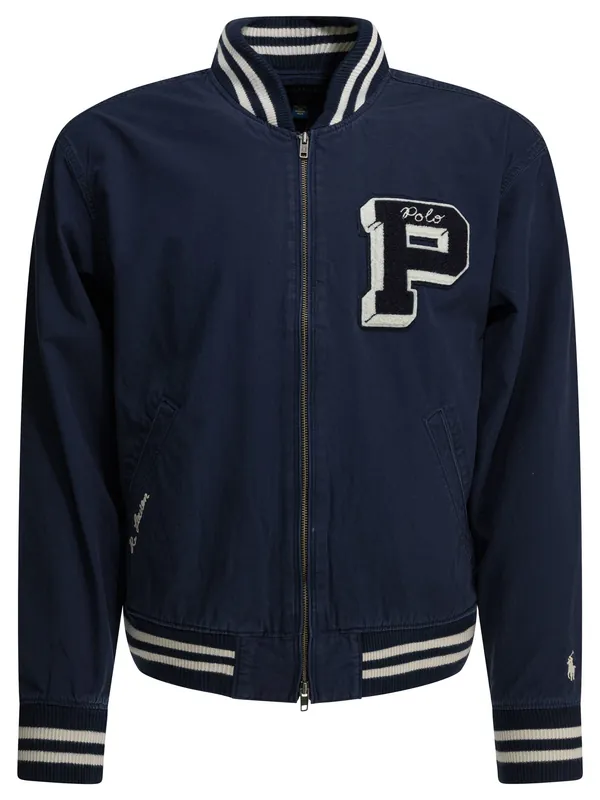 Bomber Jacket With Logo Jackets And Coats Blue - Polo Ralph Lauren
