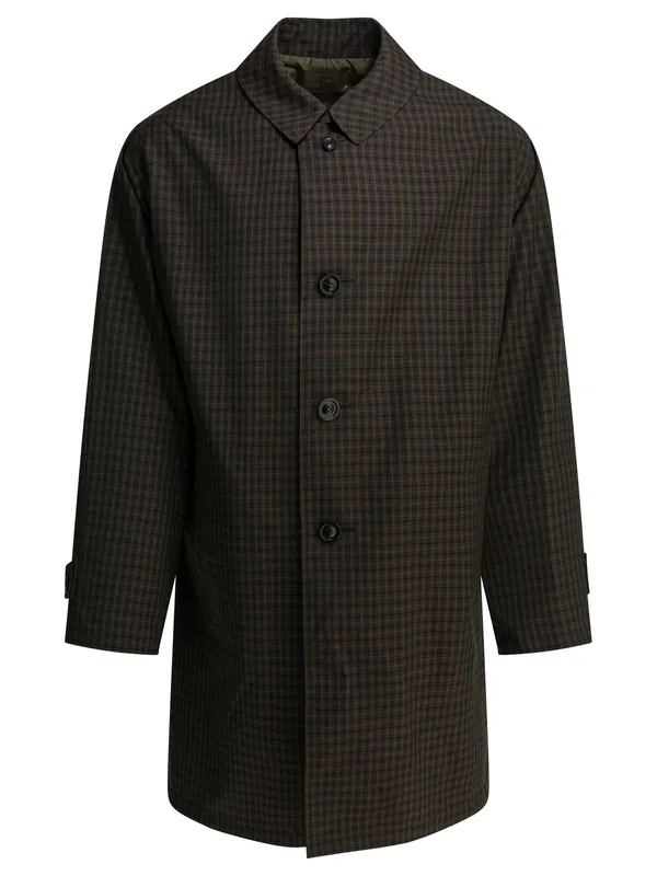 Plaid Raincoat Jackets And Coats Green - Maison Margiela