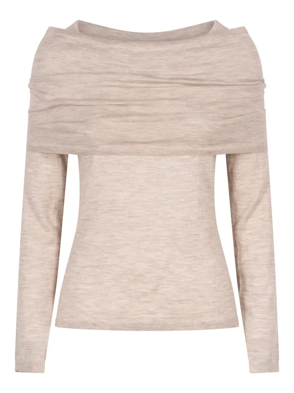 Lightweight Cashmere Sweater With Removable Wrap Detail - Maxmara